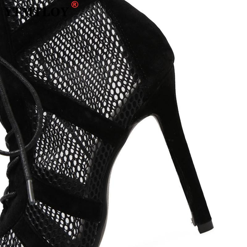 Black Sandals Woman shoes Lace-up
